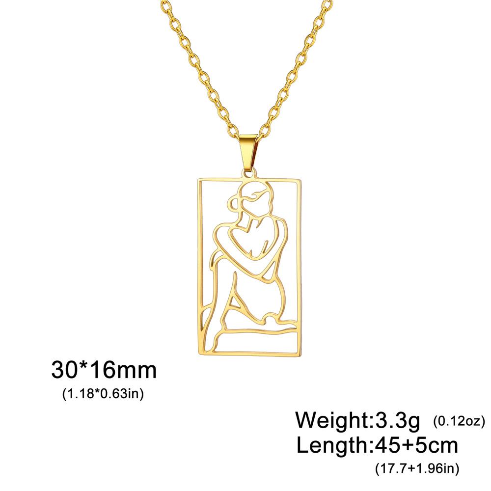 My Shape Shapely Beauty Women Necklaces Charming Pictorial Girl Pendants Pendants Neck Chain Stainless Steel Fashion Jewelry