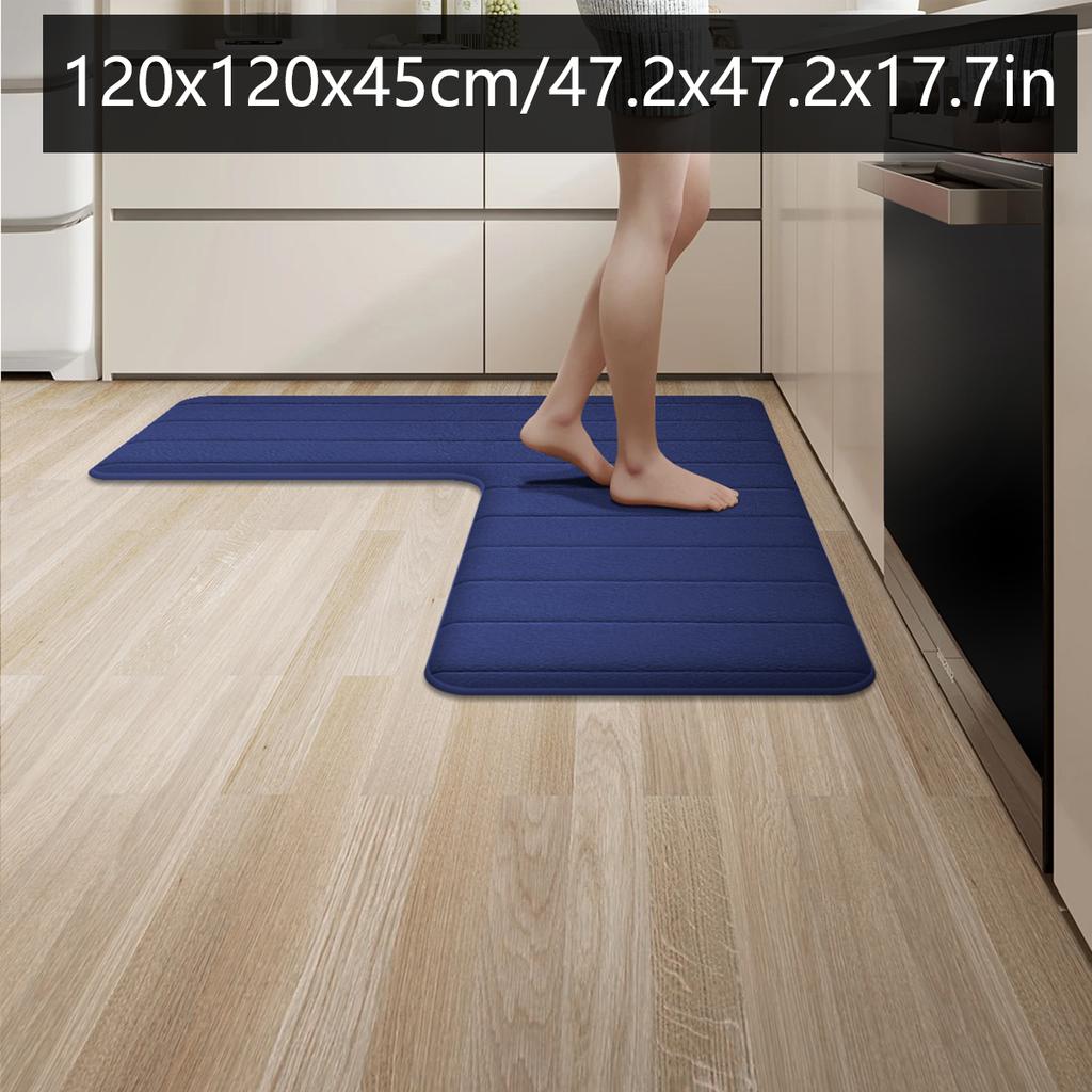 L-Shaped Flannel Kitchen Carpet Restaurant Large Size Non-Slip Floor Mat Door Absorbent Mat Entrance Mat Premium