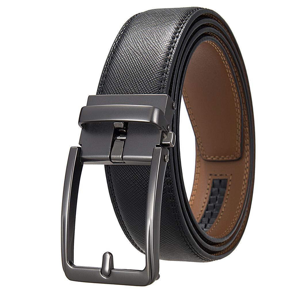 Anti-Needle Automatic Buckle Belt, Men'S Belt, Two-Layer Cowhide Belt Ly36-561948-1