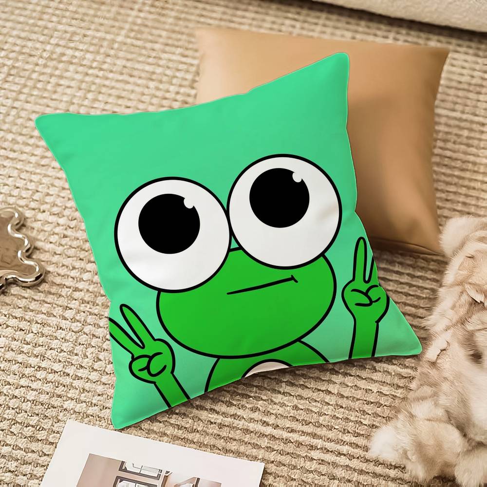 F-Frog Pillow Case Sofa And Living Room Decorative Cushion Covers Dust-proof And Mite-proof Invisible Zipper