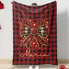 Custom Christmas Plaid Blanket,Coquette Holiday Decor