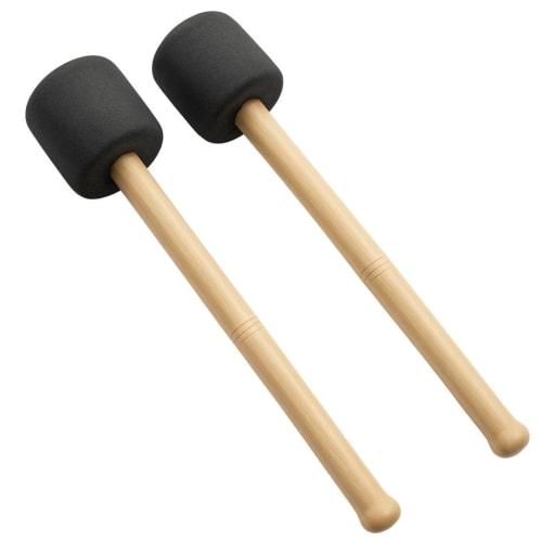 Cobalt Planet Bass Drum Mallets, Set of 2, Drumsticks, Mallets, Brass Band, EVA, Marching Gong, Timpani, Bass Drum (Gray)