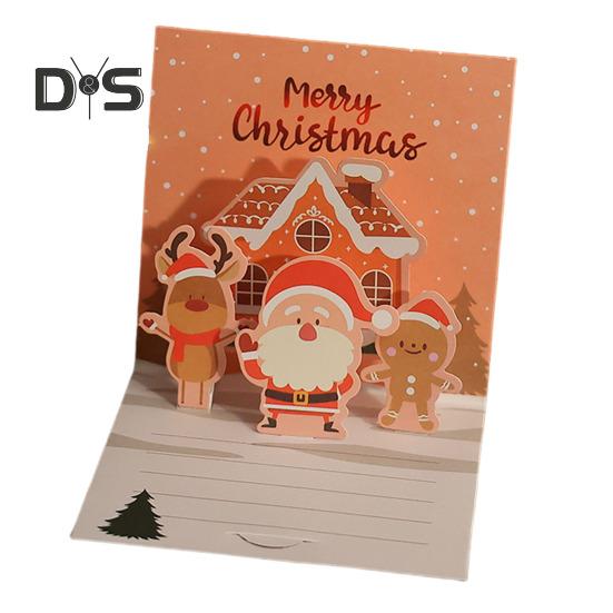 

Рождественская поздравительная открытка 3D Pop Up Праздничная поздравительная открытка Рождественская поздравительная открытка с оленями и Сантой с конвертом Подарок на Новый год для семьи и друзей D