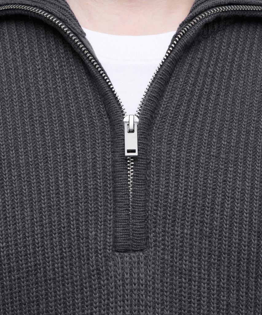 MUSINSA STANDARD Relaxed Ribbed Half Zip Knit [Gray]