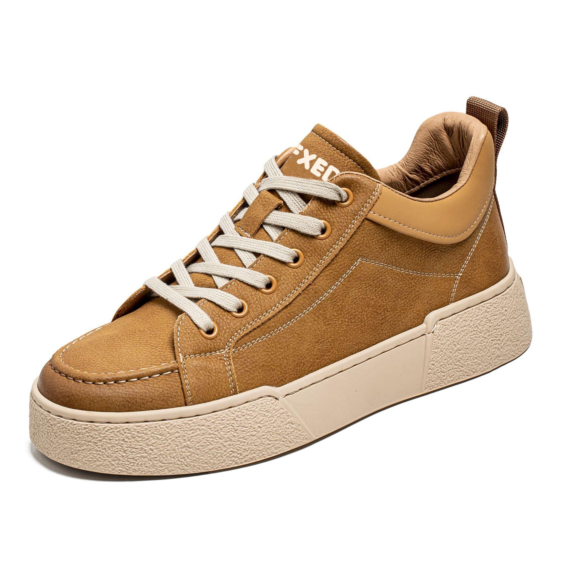 

Medium and high top new leather board shoes retro men s platform casual shoes Korean version trend lace-up niche shoes 2025 44