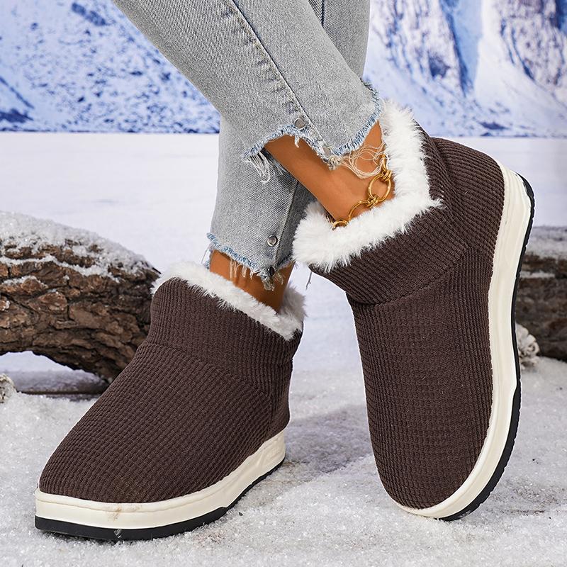 Damen Herbst Winter Warme Baumwollschuhe Lässig Dick Plüsch Slip On Schneestiefel Frau Leicht Rutschfest Knöchel Botas Mujer 2025