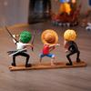 ONE PIECE Hungry Threesome One Piece Zoro Straw Hat Captain Sanji Mi Model Sculpture Anime Peripherals Figure Home Decoration