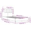 Bed Frame with Headboard and LED Lights White 75 x 190 cm