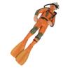 Fish Tank Diver Ornament Floating Simulation Swimming Posture Frogman Aquarium Landscaping Decoration Orange