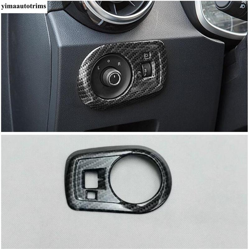 Front Head Lights Lamps Switch Button Control Panel Cover Trim Matte / Carbon Fiber Accessories Interior For MG ZS 2018 -