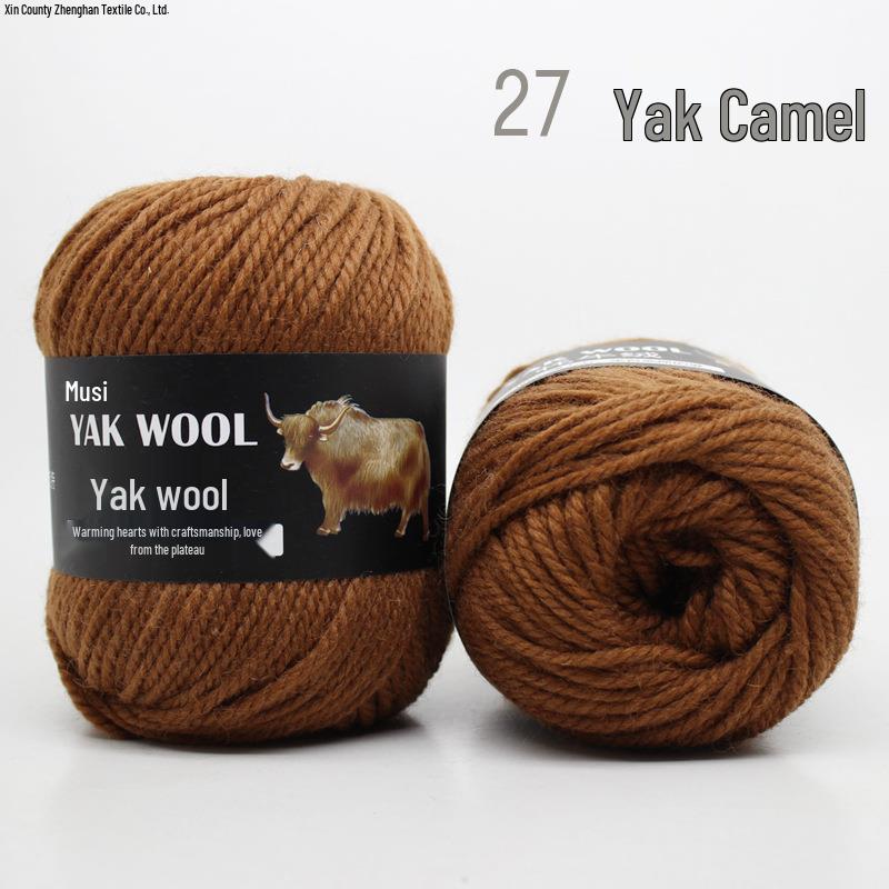 Yak Wool 3-Ply Hand-Knitted Medium-Thick Yarn for Sweaters, Coats, Scarves, and Hats (DIY).