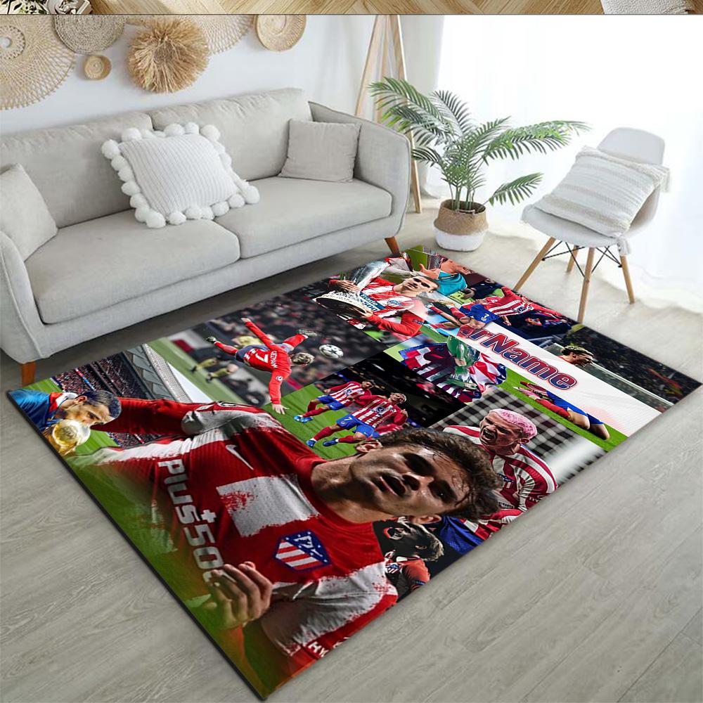 Atletico Madrid Personalized Text Floor Rug Office Rug Suitable for Entryway Balcony Kitchen Playrooms Anti-slip Rug Office home decor