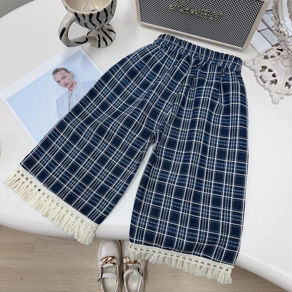 Girls' Plaid Sleeveless Camisole and Pants Set