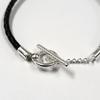 Vacci Silver925 Steel Ring Leather Bracelet
