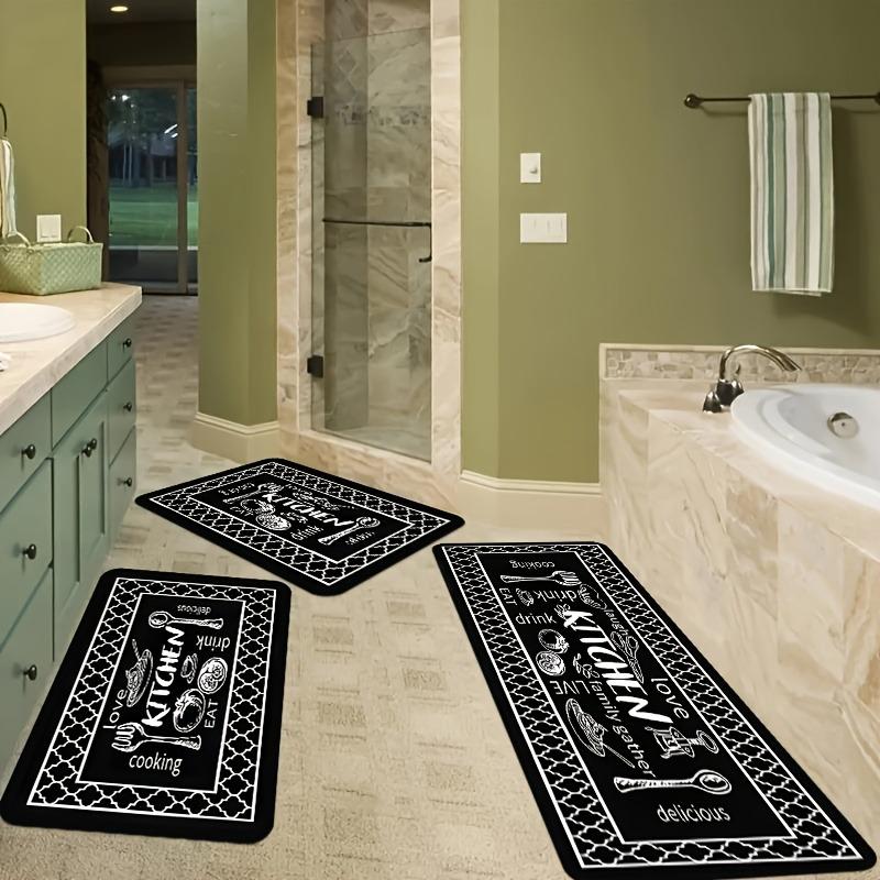 1PC Kitchen Pattern Kitchen Rug Non-Slip Door Mats Pop Design Bathroom Rug Bath Mat Carpet for Home Sink Laundry Decor