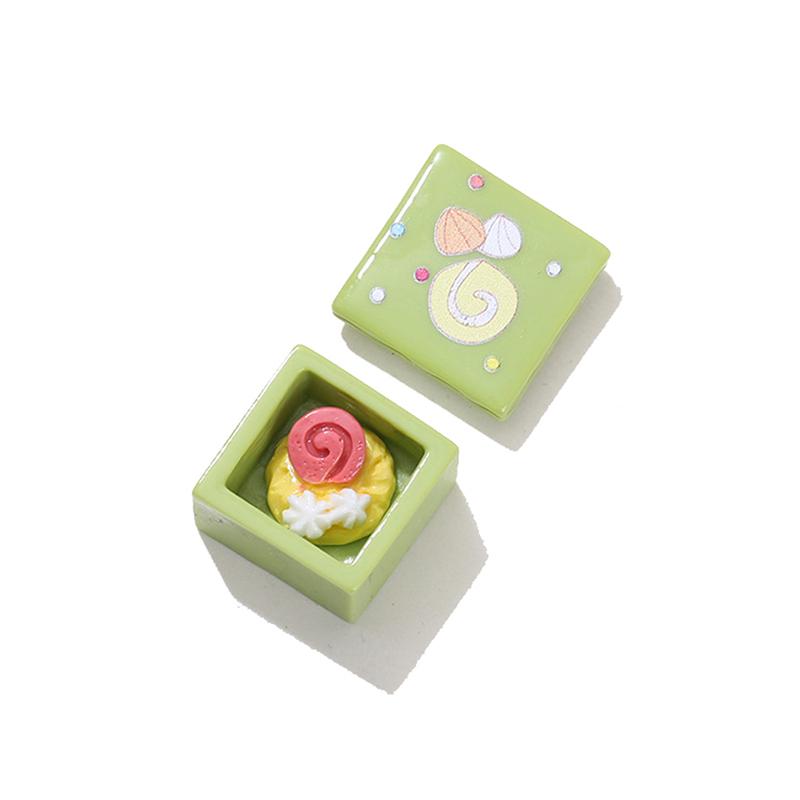 

Кукольный домик Миниатюрный десертный торт Коробка Модель Кухня Еда Сцена Аксессуары зелёный