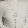 New Super Fairy Temperament Pearl Necklace Niche Long Tassel Simple Versatile Butterfly Petal Sweater Chain