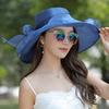 New Summer Face Covering Sun Protection Beach Hat Female Korean Version Flower Organza Sun Hat Big Brim Sun Hat