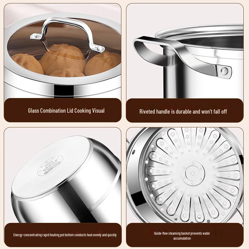 ZISIZ Multi-Layer 304 Stainless Steel Steamer