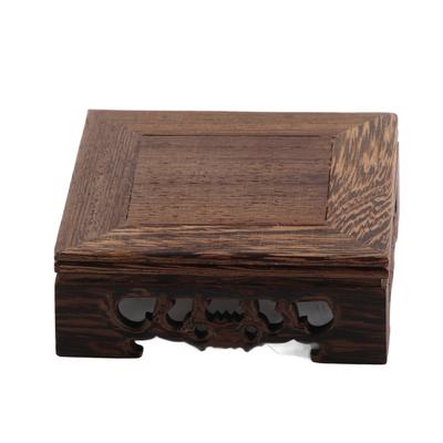 Buddha Statue Ornament Base Wooden Flower Pot Stand Durable Square Vase Fish Tank Display Tray