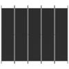 VidaXL Cloison de Séparation 5 Panneaux Séparateur de Pièce Pliable Diviseur Écran d'Intimité Paravent Décoration Salon Noir 350205
