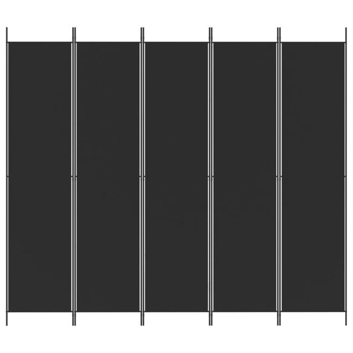 VidaXL Cloison de Séparation 5 Panneaux Séparateur de Pièce Pliable Diviseur Écran d'Intimité Paravent Décoration Salon Noir 350205