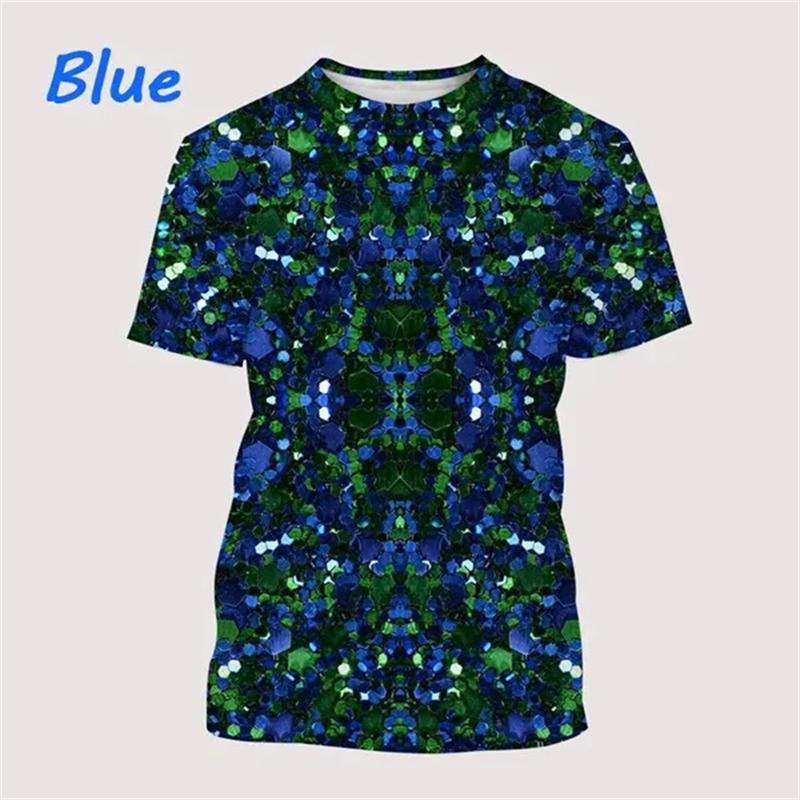 Geometric Dizziness Pattern 3D Printed T-shirt for Summer Fashion Trend Short Sleeved Top Men's Psychedelic Casual Round Neck Streetwear