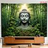[2D-Flächendruck] 1 Großformat-/Kleinformat-Musterdruck - Buddha-Statuen Wälder Bambus Natur Ruhe