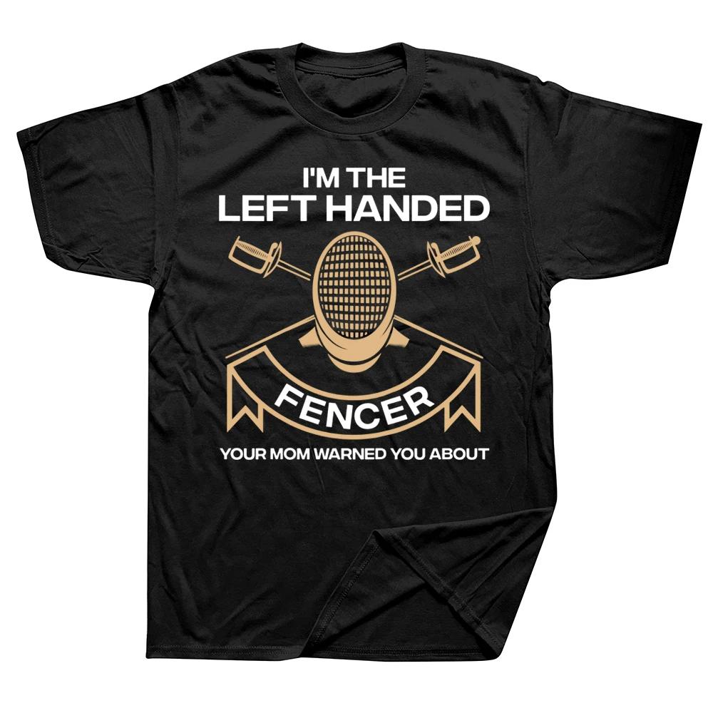 

Funny Fencing Left Handed Fencer T Shirts Graphic Streetwear Short Sleeve Birthday Gifts Summer Style T-shirt Mens Clothing -... S разноцветный
