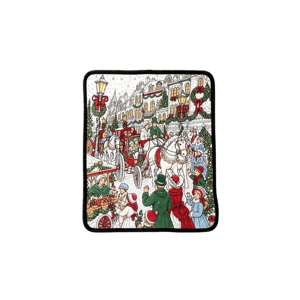 Grande Coperta da Colorare di Natale 150 cm, Morbido Velluto per Scarabocchiare con Pennarelli Acquerello, Attività Divertente Anti-Stress per Bambini e Adulti