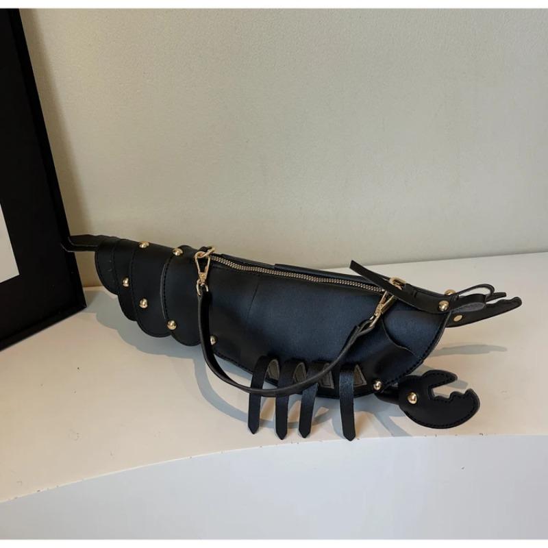 PU Reißverschluss Nischen Crossbody-Taschen Hummerform Design Sinn 2025 Hohe Qualität Damen taschen Einfarbige Niete Mode Umhängetasche