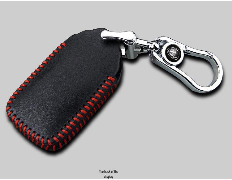 Volkswagen Hand-stitched Leather Key Pouch: Professional Protective Cover for Car Remotes