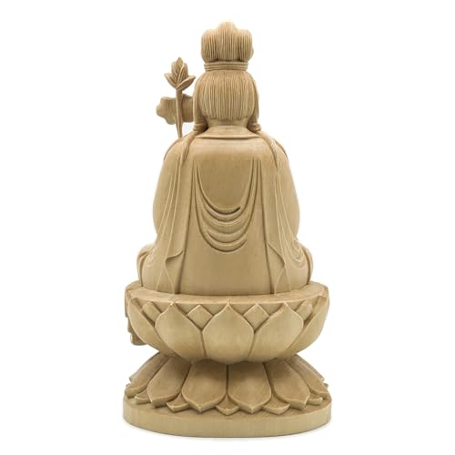 HU Trading Buddhist Statue, Kannon Bodhisattva and Seishi Bodhisattva (Total Height: 23cm, Width: 12.5cm, Depth: 11.5cm), Seated Statue, Amida Triad,