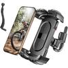 Bike Motorcycle Phone Holder With 2 Clamps, [New Generation] Bicycle Cell Phone Mount Better Suited For Flat Handlebars & Bicycle Stems, Electric