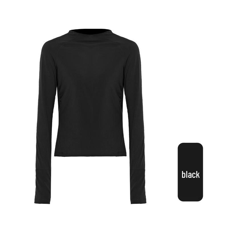 

Женский топ с круглым вырезом для йоги 2025 - Удобный, Быстросохнущий, Дышащий, С длинным рукавом для бега и фитнеса. Extra Large чёрный