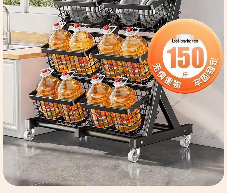 Multifunctional Storage Rack: Kitchen Vegetable, Snack, and Fruit Basket with Multi-layered, Partitioned Design for Living Room or Bedroom.