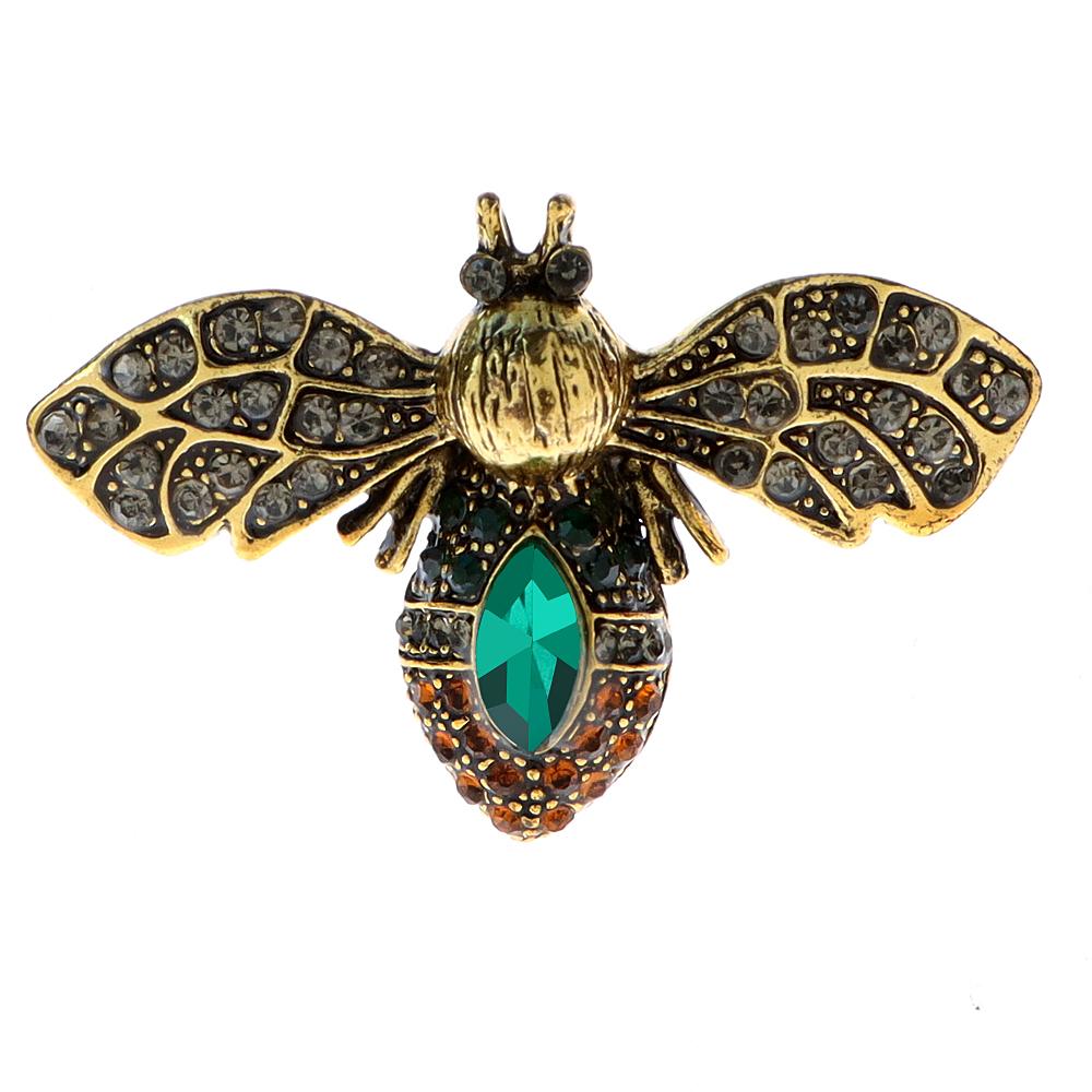 

Новые красивые броши в виде пчелы со стразами для женщин, винтажная булавка с цветком и насекомым, маленькие ювелирные изделия