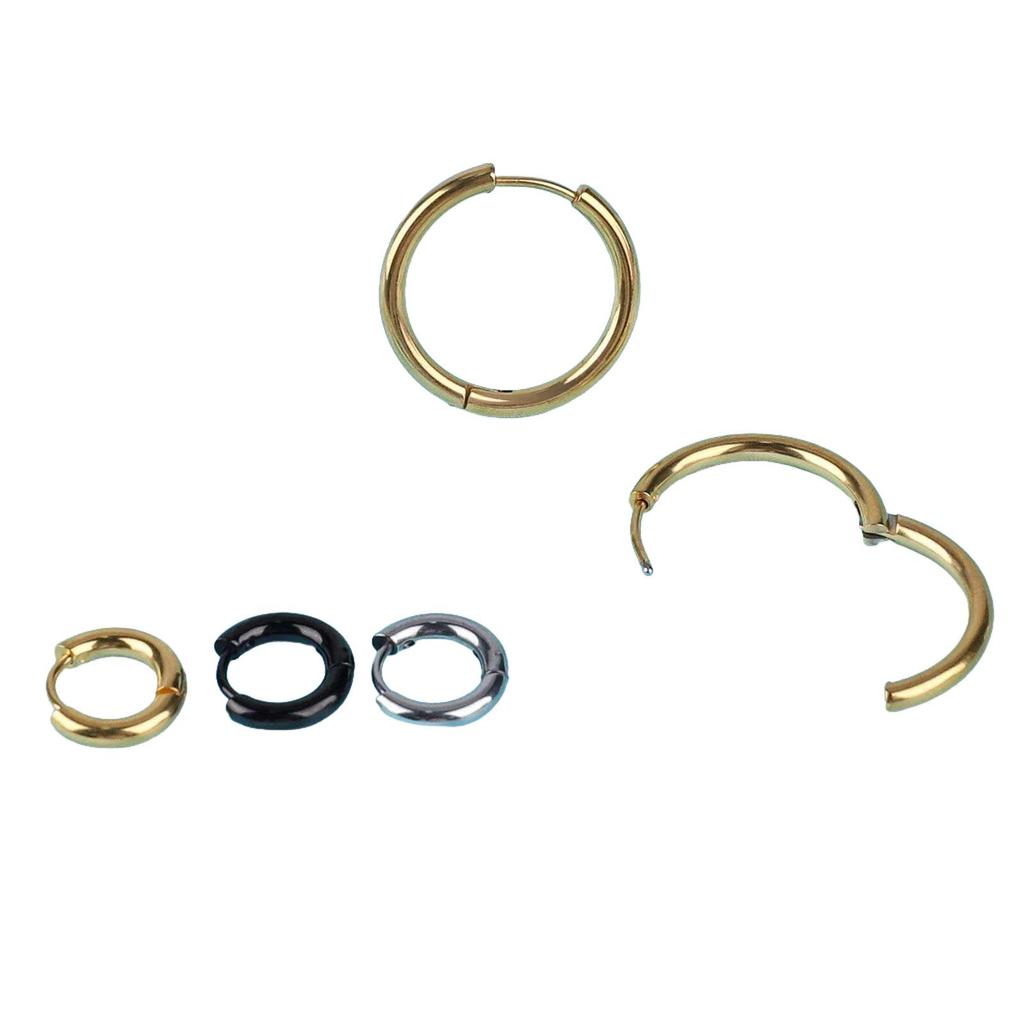 Titanium Steel Hoop Earrings - Light Luxury Style with Various Thicknesses