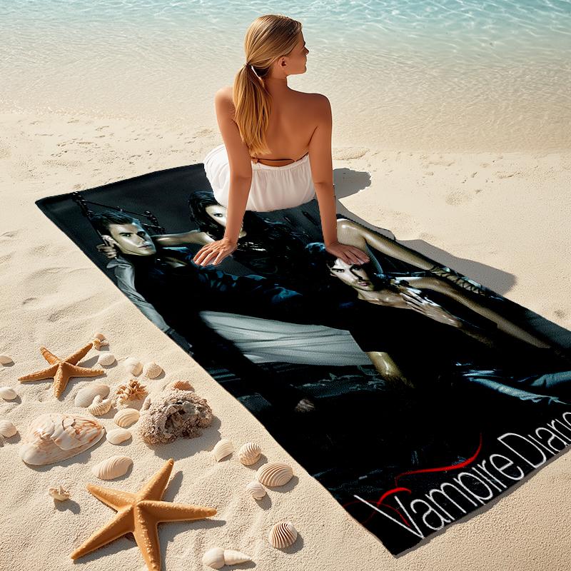 1pc The Vampire Diaries4 Beach Towel, Comfortable and Thick, and Swimming/Bath/Picnic/Camping Towel, Suitable for Seaside Beaches