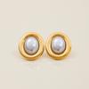 Youthway Luxury Style Oval Resin Pearl Earrings Stainless Steel  Gold Color Plated Earrings Daily Commuter Jewelry Gift