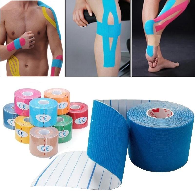 

1 рулон Кинезиологическая лента мышцы спорта спортивная(ый) упругой Physio терапевтических 5cmX5m