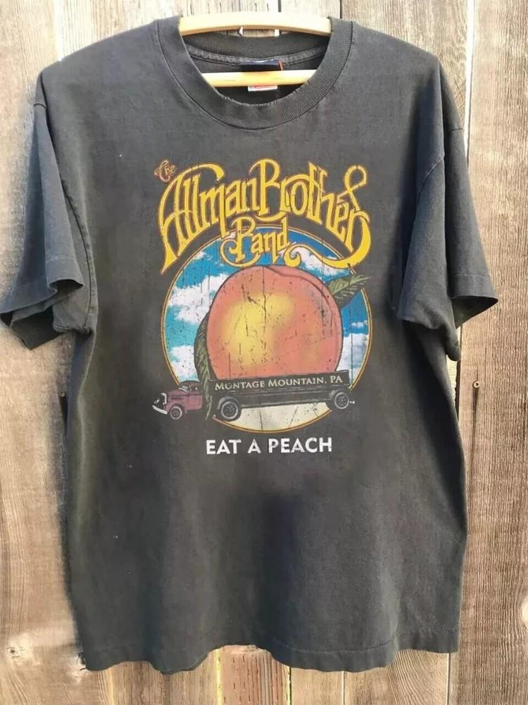 Allman Brothers Band Eat A Peach Vintage Graphic Charcoal Unisex T shirt Unisex T-Shirt XXXL