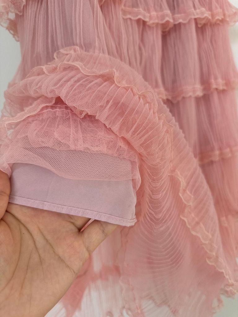 European & American Patchwork Lace Midi A-line Skirt - Sweet, Gentle Style for Women