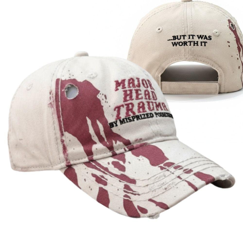 Gothic Blood Splatter Printed Baseball Cap Baseball Hats For Man Women Horror Streetwear