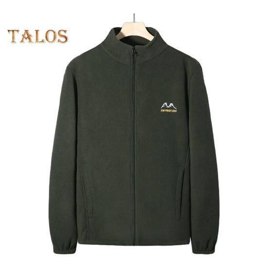 

Мужская куртка с воротником-стойкой, длинным рукавом, однотонное утолщенное пальто с карманами, повседневная одежда на молнии для осени и зимы XL зелёный