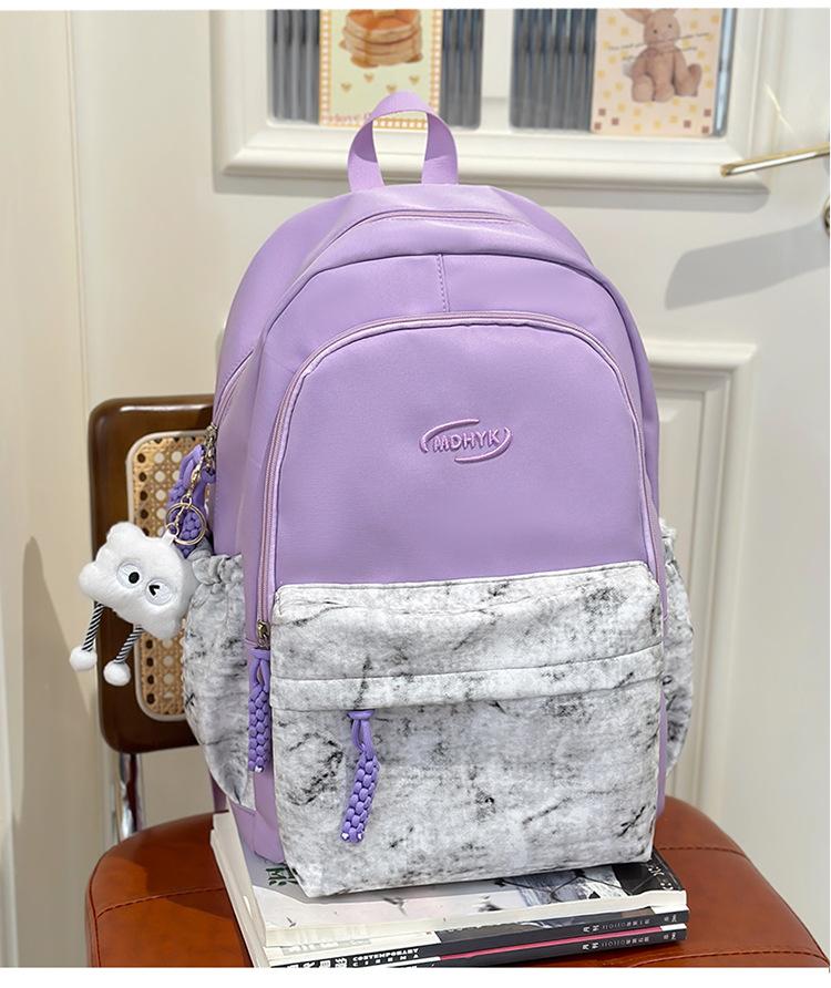 School bag 2025 new tie-dye backpack Korean version fashionable and cute large-capacity school bag casual simple backpack
