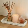 Sink-Side Tray for Bathroom or Kitchen Counter, Freestanding Catchall with Raised Scalloped Border for Soap and Bottles