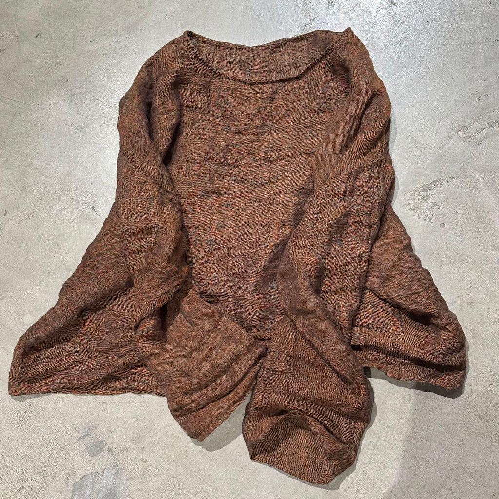 Johnature Mode Vintage Volltonfarbe Lose Casual T-Shirt Frau Frühling Chinesischen Stil O-Ausschnitt Lange Ärmeln T-Shirt