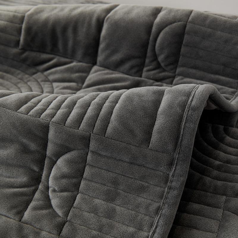 Winter Velvet Sofa Cushion Thickened Fleece Cushion Non-Slip Leather Sofa Back Cushion Cover Nordic Simple