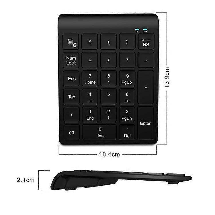 Tastierino numerico Bluetooth per laptop, Tastierino numerico wireless, Ricaricabile USB C, Tastierino numerico Bluetooth a 10 tasti a 22 tasti per laptop, computer, Mac, MacBook A